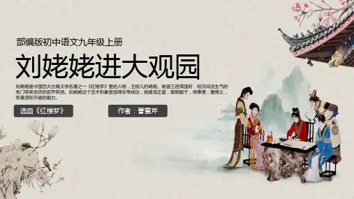 部编版初中语文九年级上册《刘姥姥进大观园》