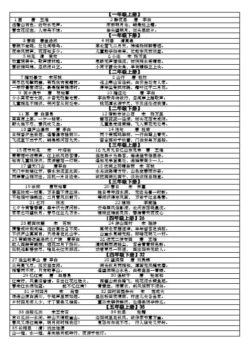1-6年级古诗词和日积月累大全