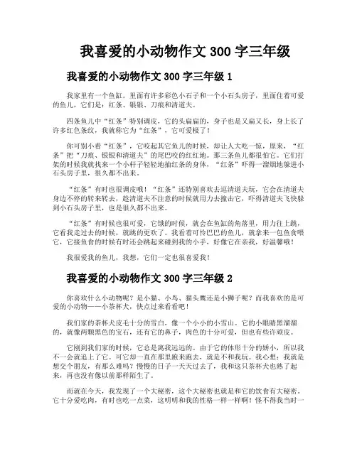 我喜爱的小动物作文300字三年级