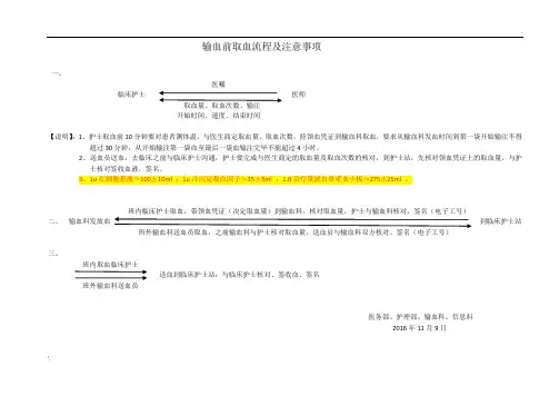 输血前取血流程及注意事项