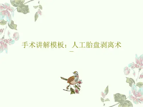 手术讲解模板：人工胎盘剥离术39页PPT