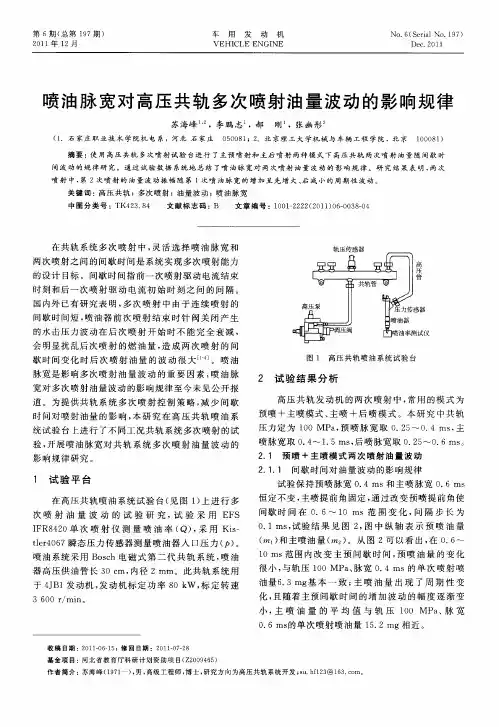 喷油脉宽对高压共轨多次喷射油量波动的影响规律