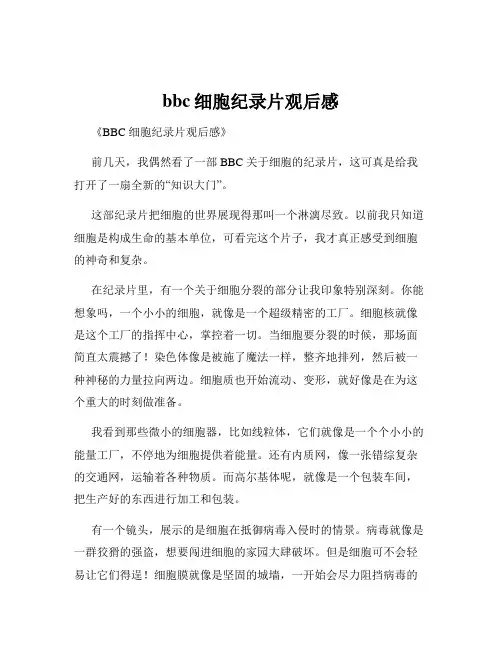 bbc细胞纪录片观后感