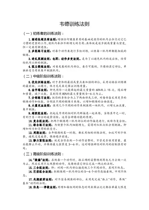 经典韦德32条训练法则