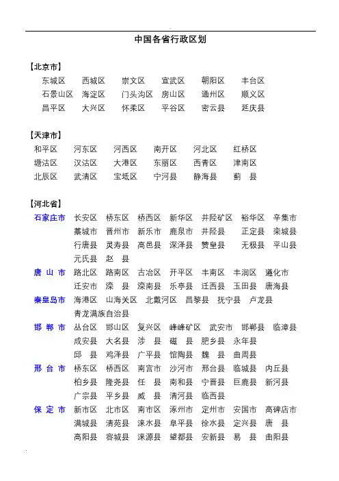 中国各省行政区划