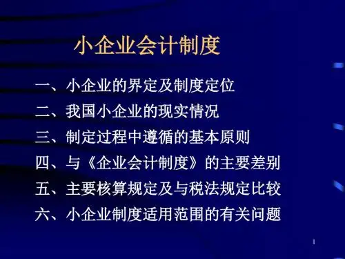 小企业会计制度讲解