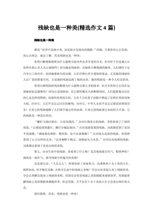 残缺也是一种美(精选作文4篇)