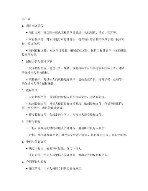 园林绿化工程招标步骤(3篇)