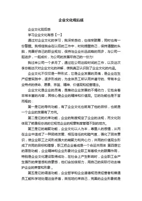 企业文化观后感