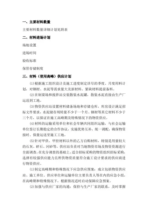 材料供应计划详细