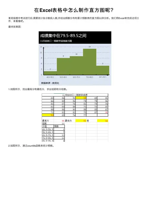 在Excel表格中怎么制作直方图呢？