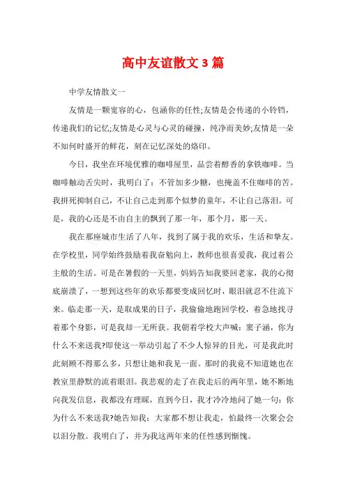 高中友谊散文3篇