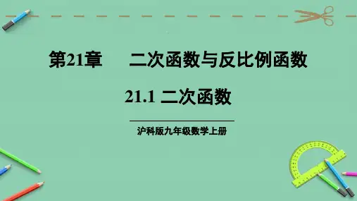 统编沪科版九年级数学上册优质课件 21.1 二次函数