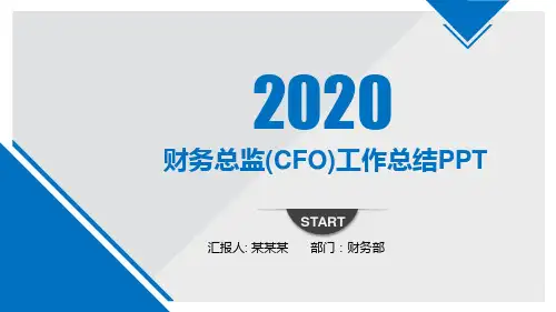 财务总监(CFO)工作总结PPT
