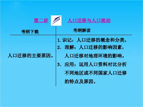 【三维设计】高考地理一轮复习 5.2 人口迁移与人口流动课件 鲁教版必修2