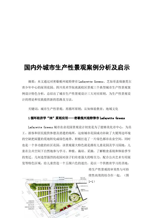 国内外城市生产性景观案例分析及启示
