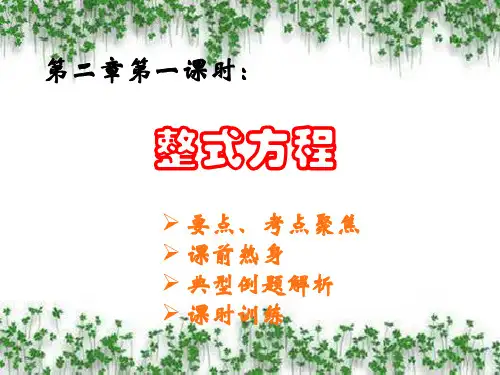 中考数学专题复习课件：整式方程