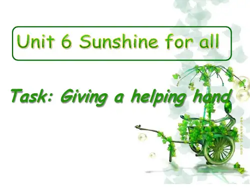 Unit6  Sunshine for all  Reading 课件  (共22张PPT)