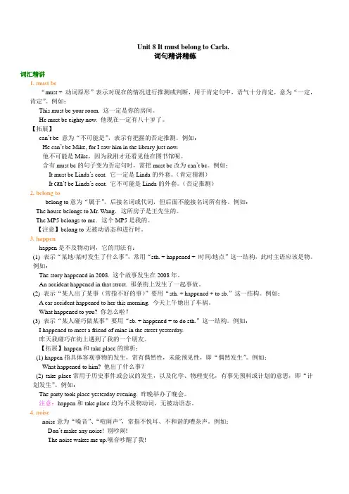 人教版九年级英语第8单元知识讲解