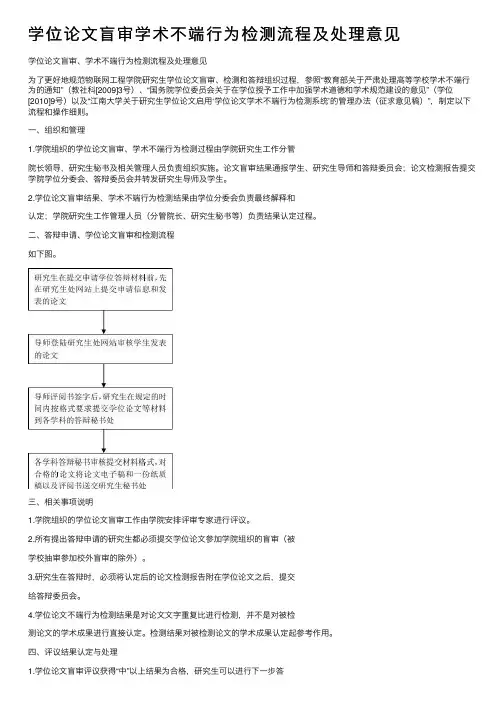 学位论文盲审学术不端行为检测流程及处理意见