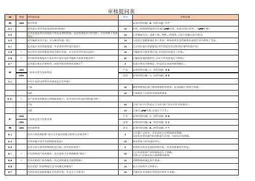 审核提问表