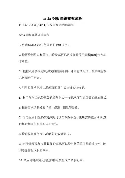 catia钢板弹簧建模流程