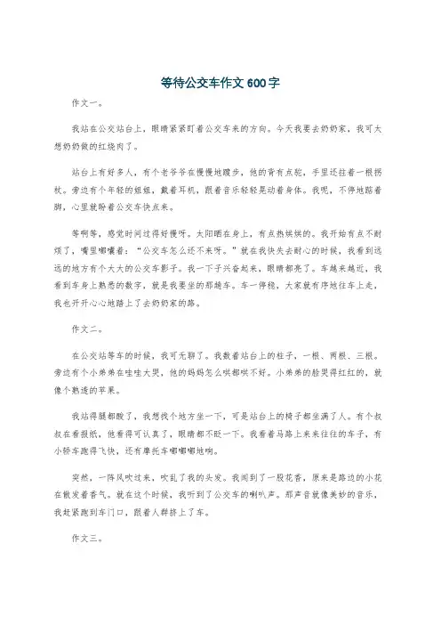 等待公交车作文600字