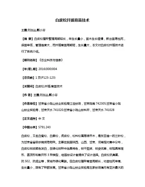 白皮松扦插育苗技术