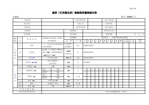 《城镇道路工程施工与质量验收规范》配套用表新版检验批城市道路