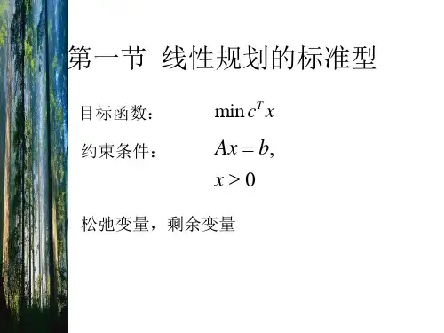 线性规划标准型以及定义