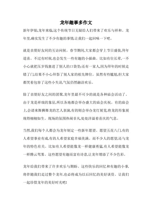 龙年趣事多作文