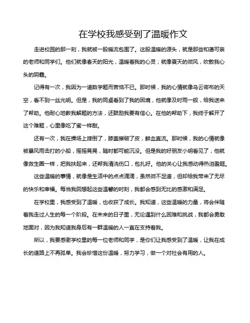 在学校我感受到了温暖作文