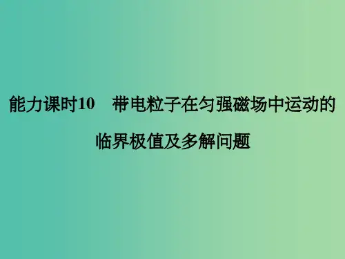 高考物理一轮复习 第8章 磁场 能力课时10 带电粒子在匀强磁场中运动的临界极值课件