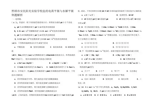 高中试卷试题复习盐类的水解12例题解析