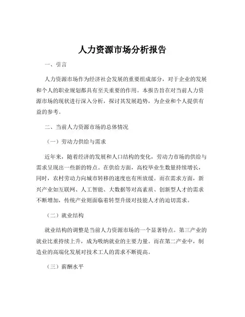人力资源市场分析报告