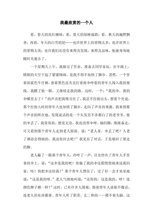 我最欣赏的一个人