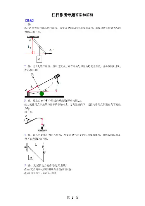 杠杆作图专题(解析版)