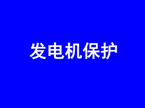 发电机保护整定计算