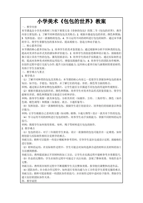 小学美术《包包的世界》教案