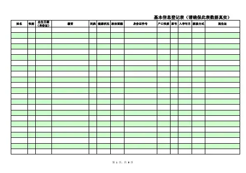学籍基本信息登记表