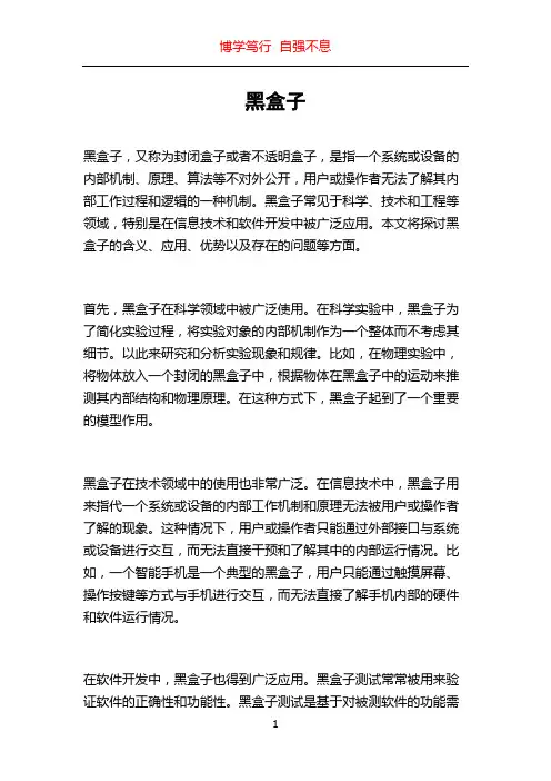 黑盒子_精品文档