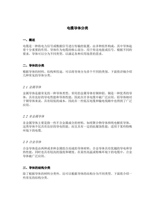 电缆导体分类
