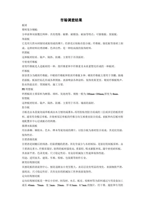 常见各类型建筑装饰材料汇总