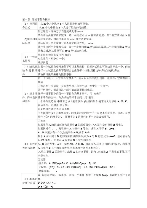 概率公式大全