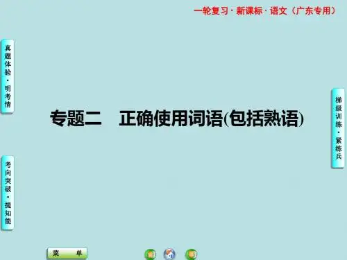 广东高考语文一轮复习正确使用词语(包括熟语)ppt课件