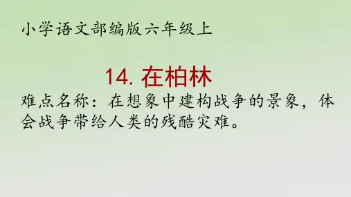 编人教部编版六年级语文上册《在柏林》优质教学课件