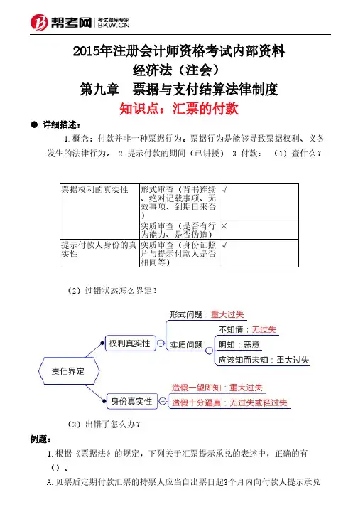 第九章 票据与支付结算法律制度-汇票的付款