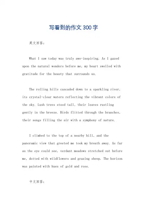 写看到的作文300字