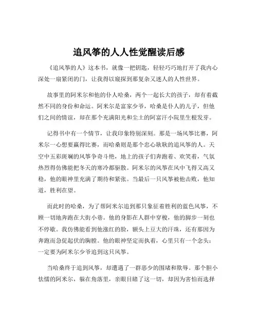 追风筝的人人性觉醒读后感