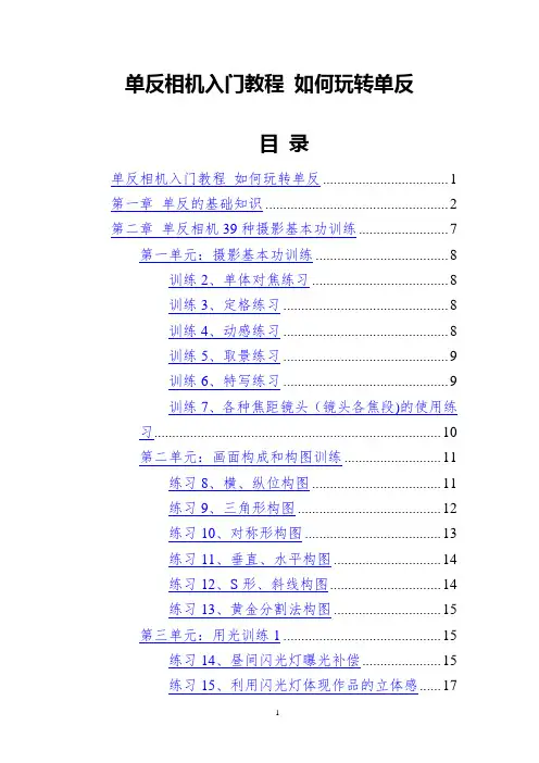 单反相机入门教程 如何玩转单反 单反相机操作技巧